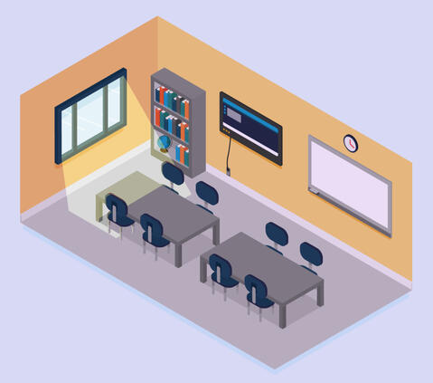 Sala de aula isométrica